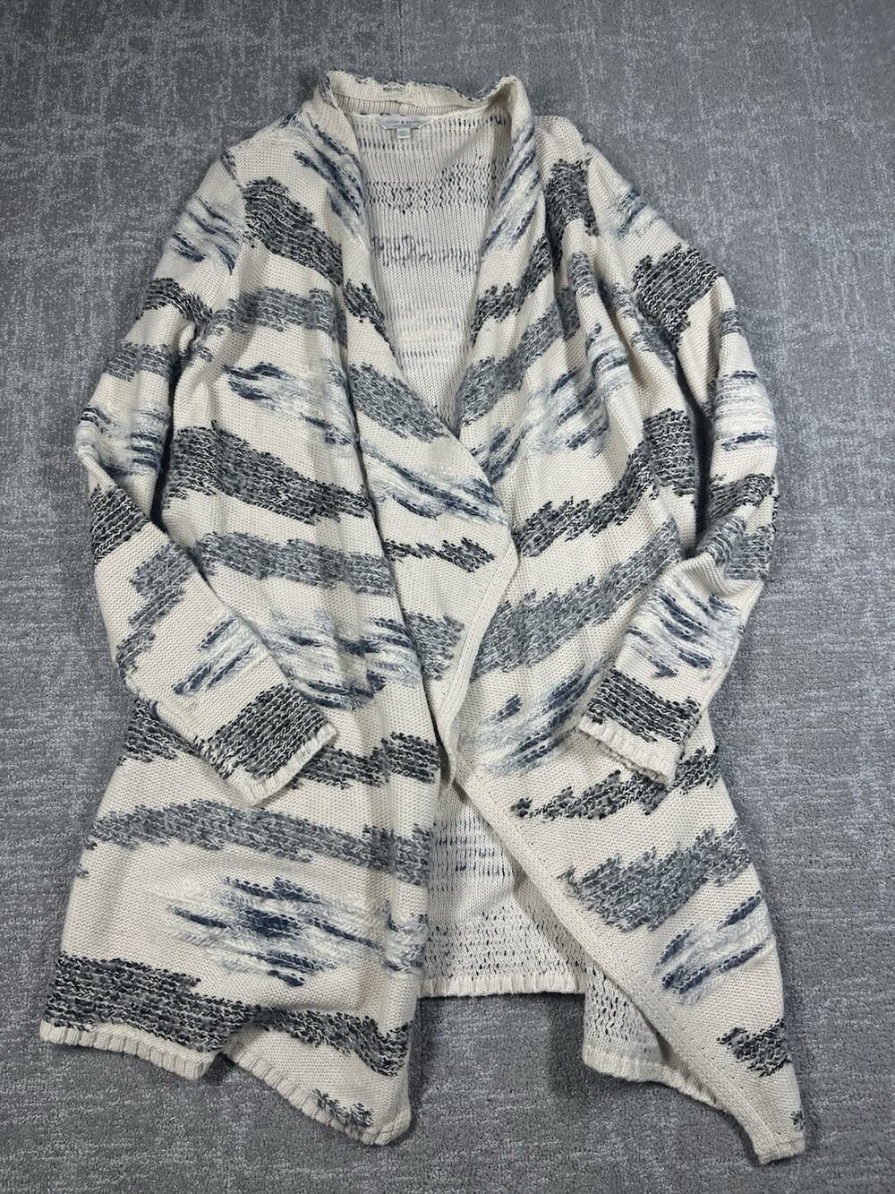 Lucky Brand Draped Aztec Open From Cardigan Sweater Size Small